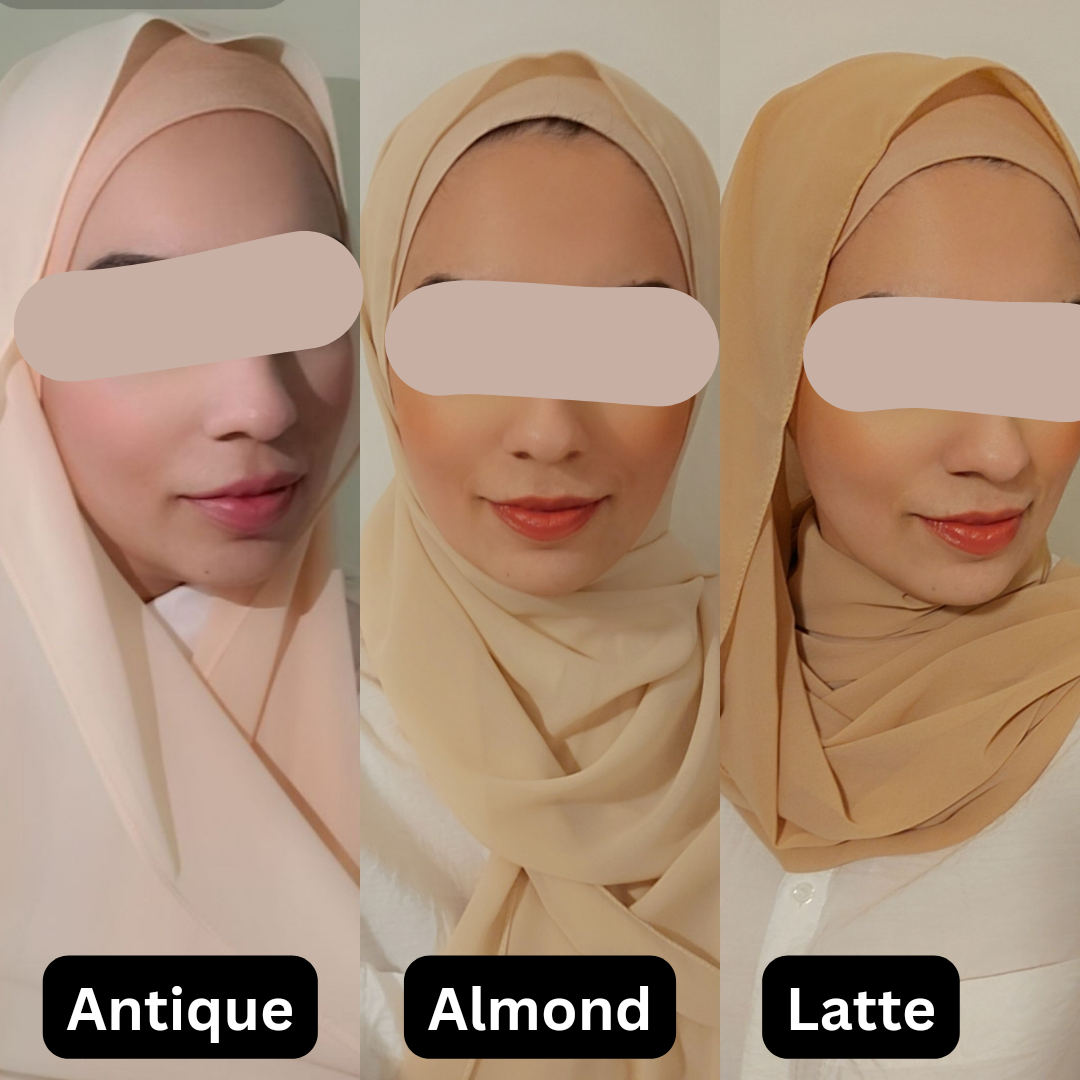 Matching Chiffon Hijab & Cap sets