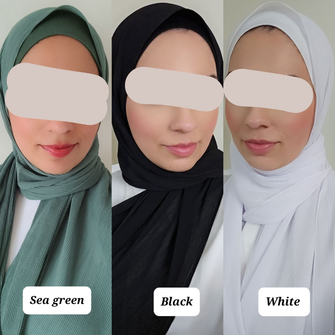 Crinkle hijab matching undercap sets
