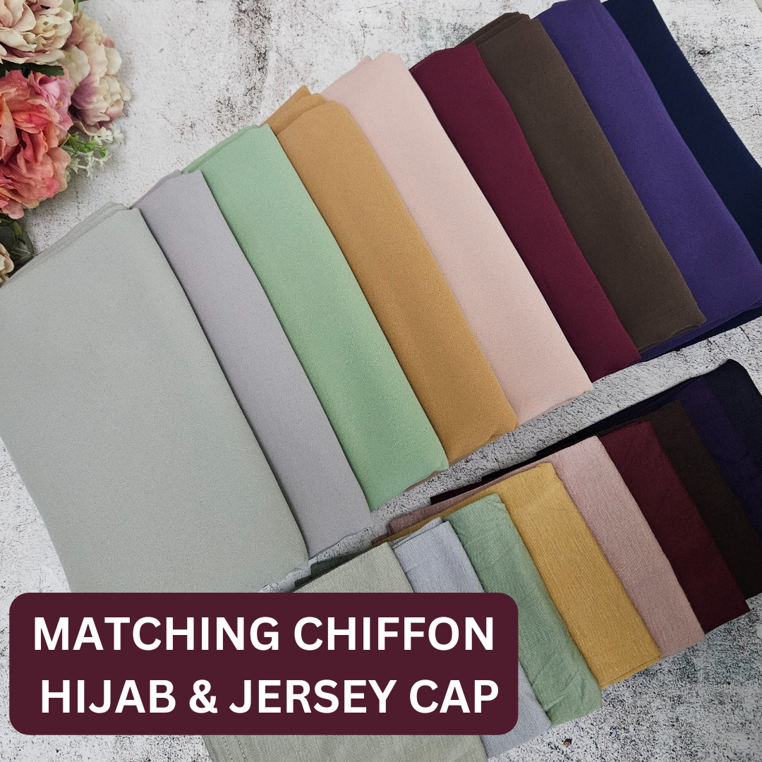 Chiffon set - Hijab & cap