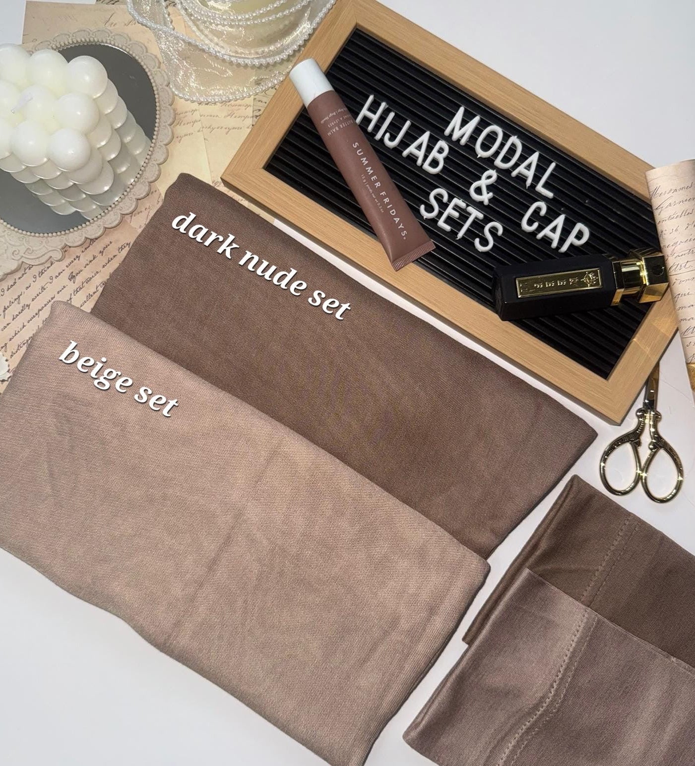 Matching Modal Hijab & Cap set