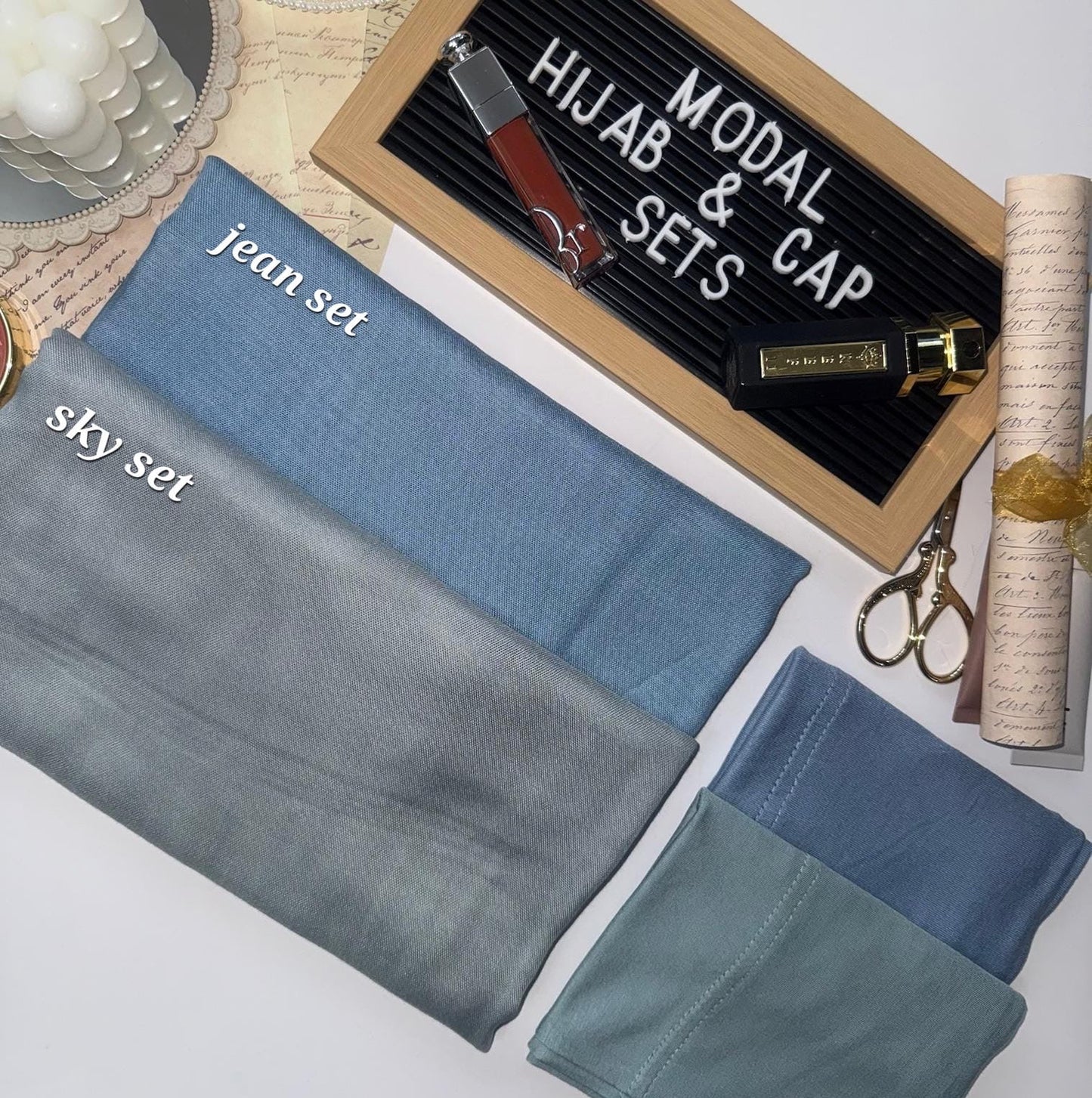 Matching Modal Hijab & Cap set