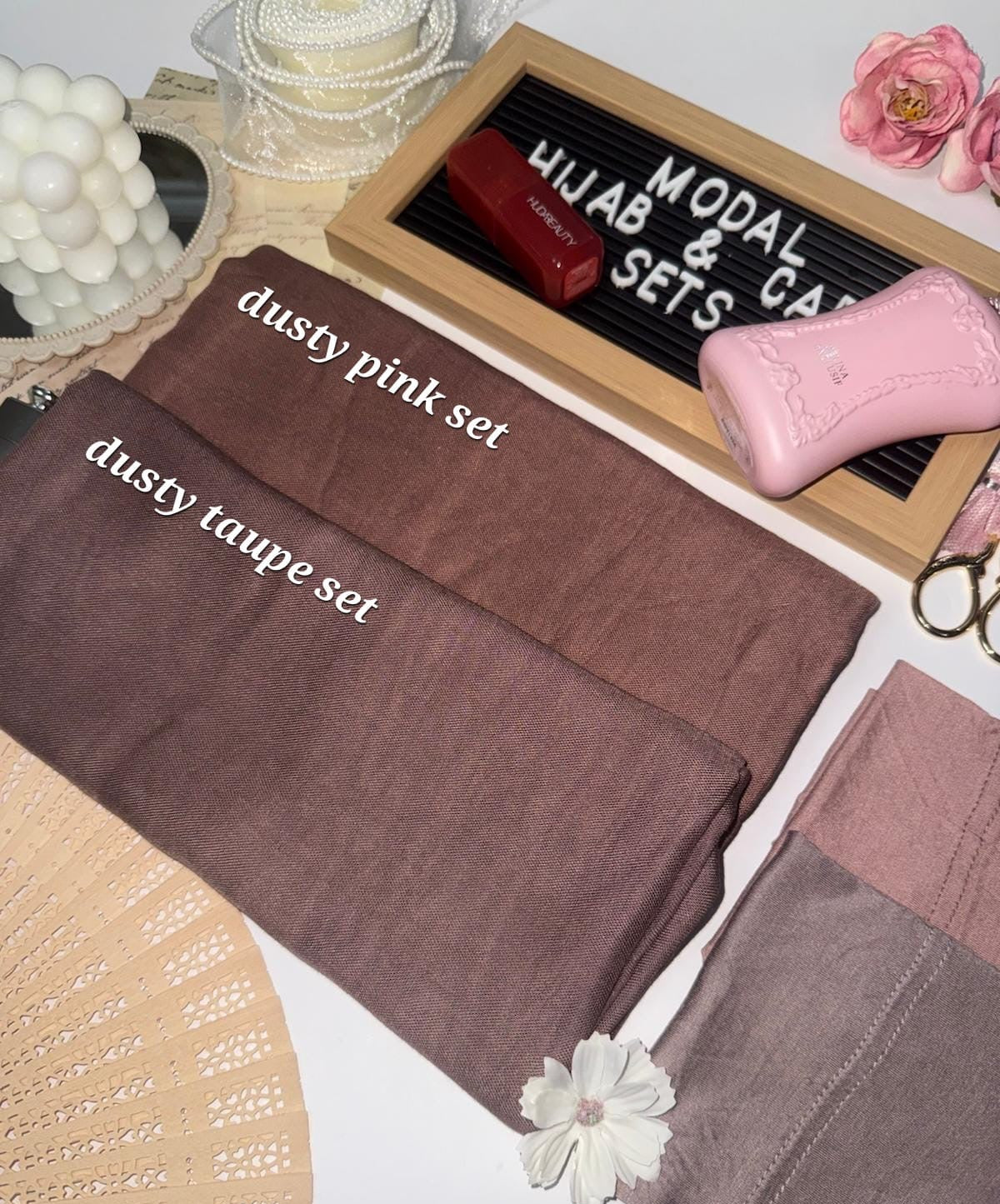 Matching Modal Hijab & Cap set