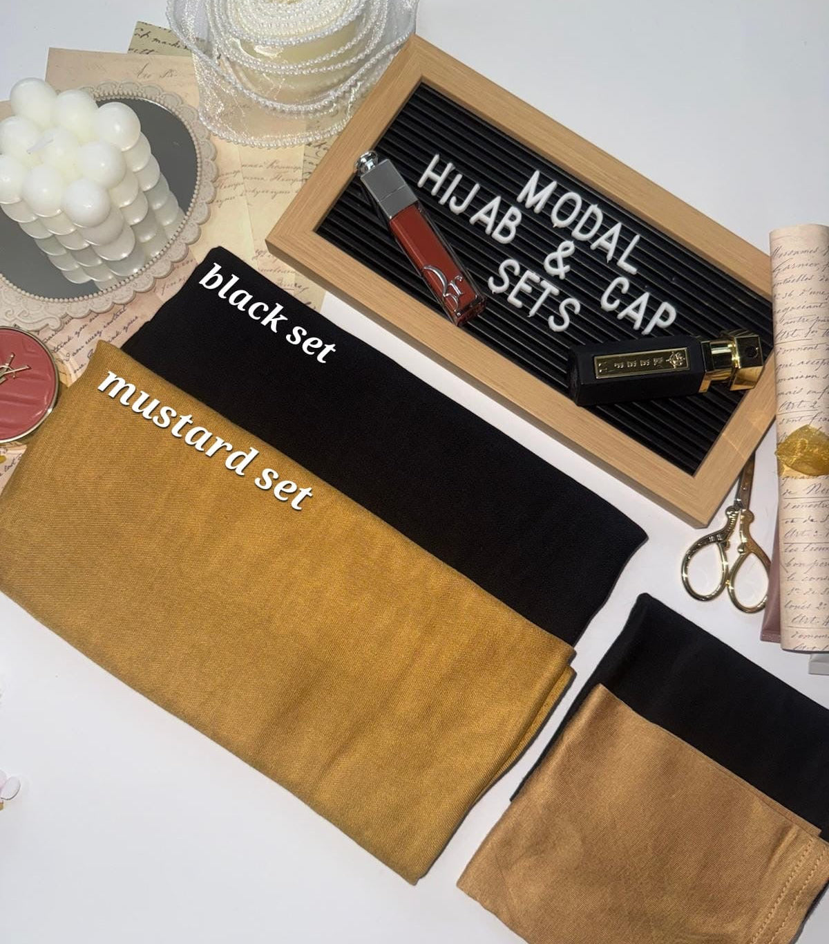 Matching Modal Hijab & Cap set