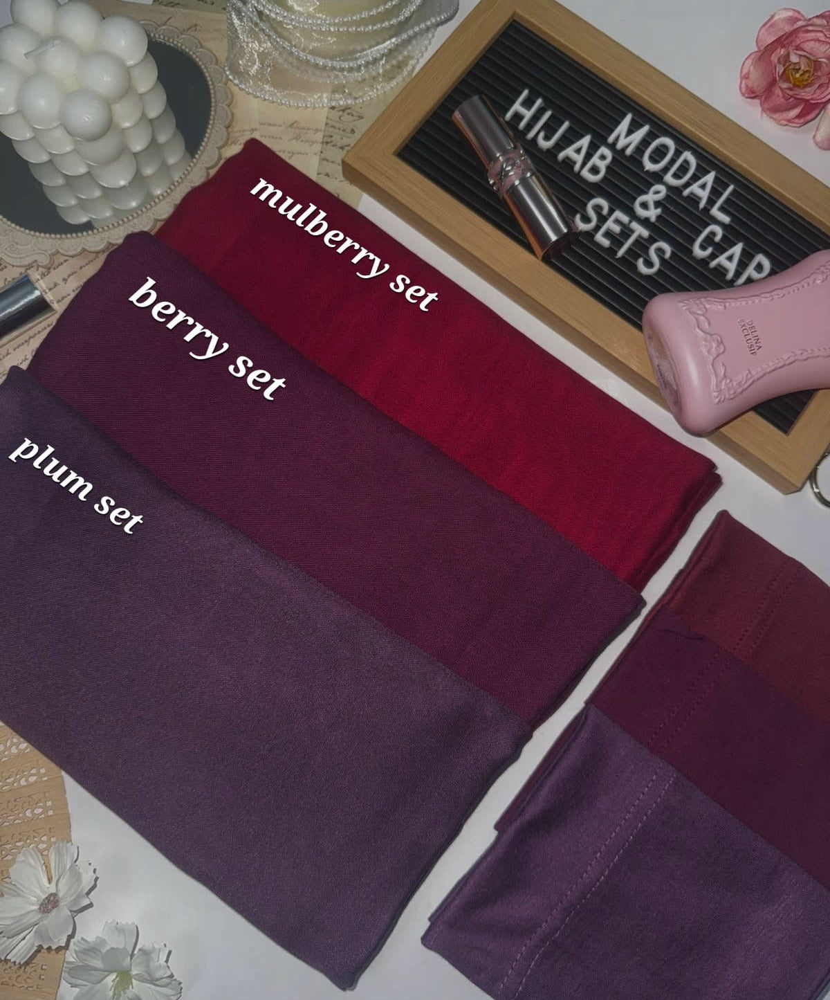 Matching Modal Hijab & Cap set