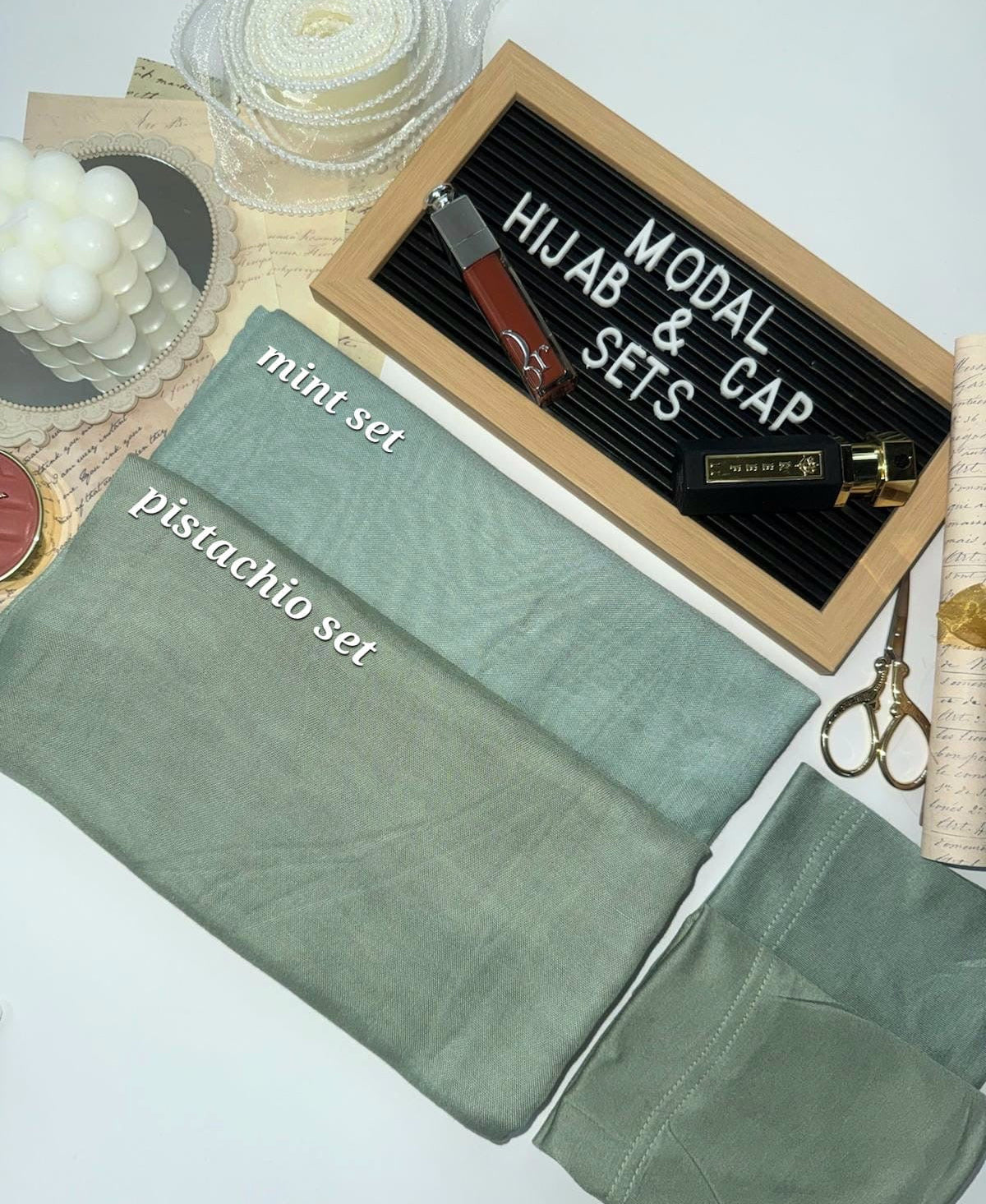 Matching Modal Hijab & Cap set