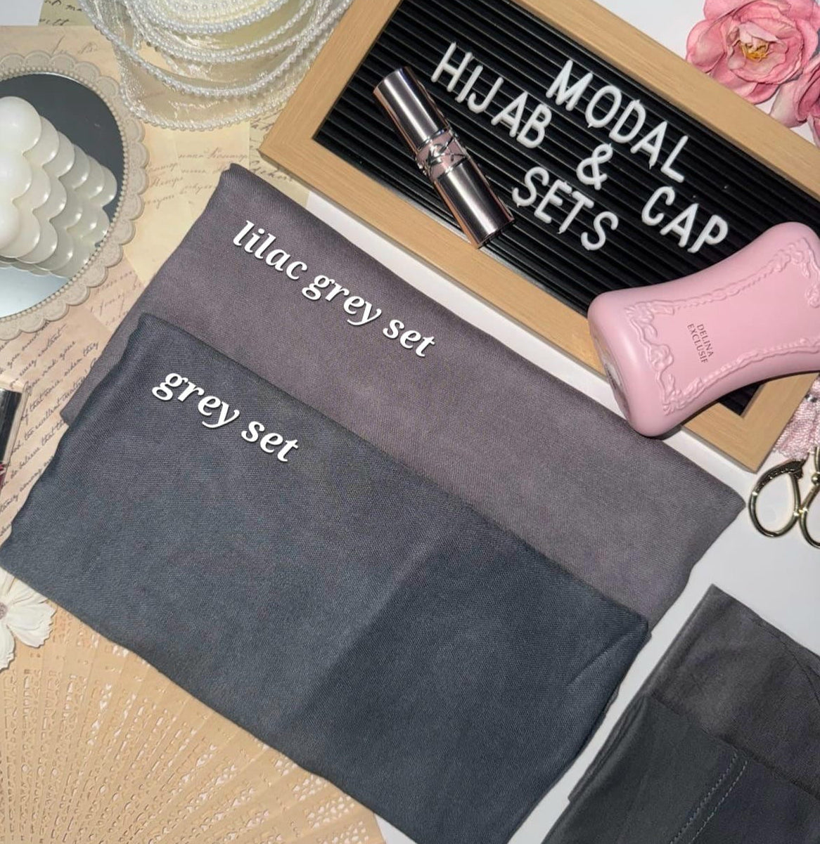Matching Modal Hijab & Cap set