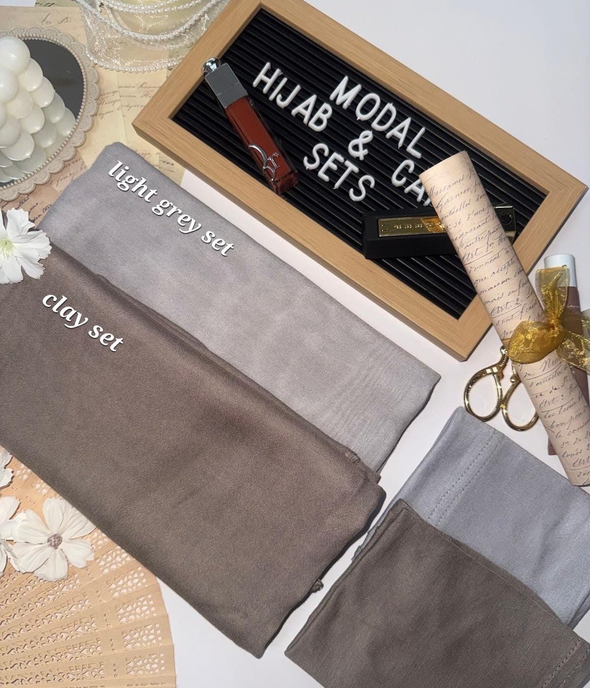 Matching Modal Hijab & Cap set