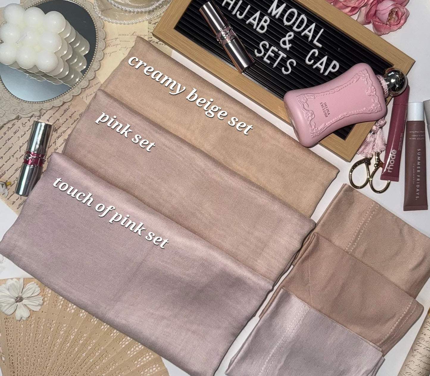 Matching Modal Hijab & Cap set