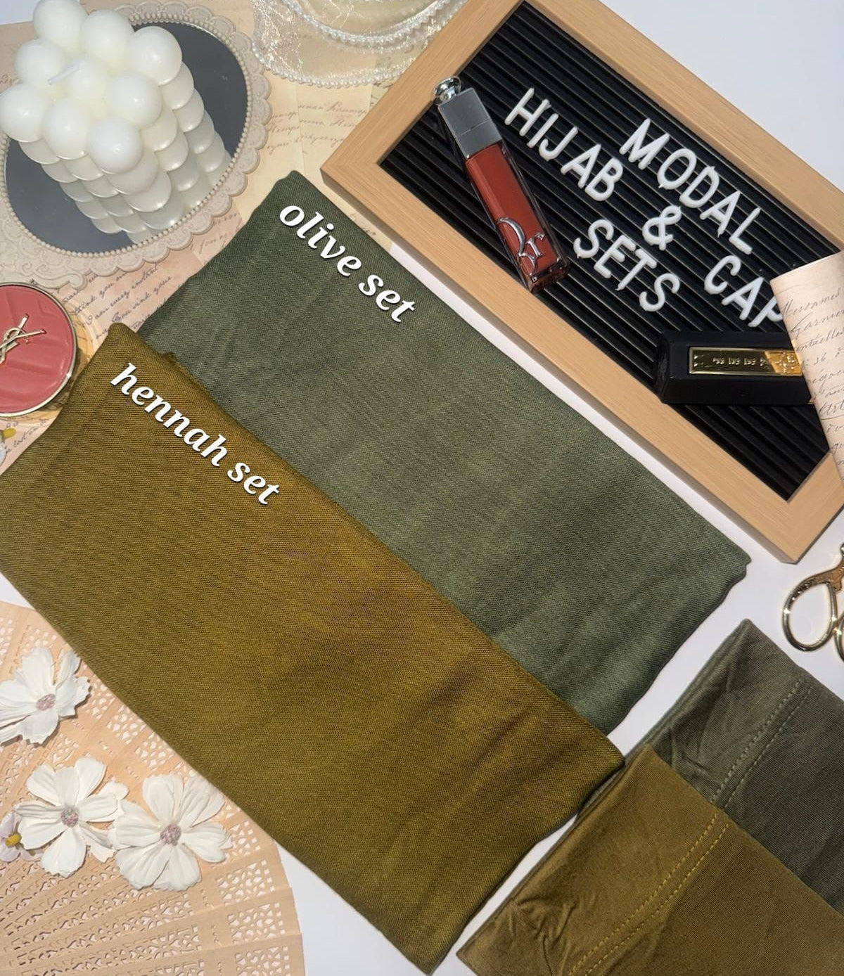 Matching Modal Hijab & Cap set
