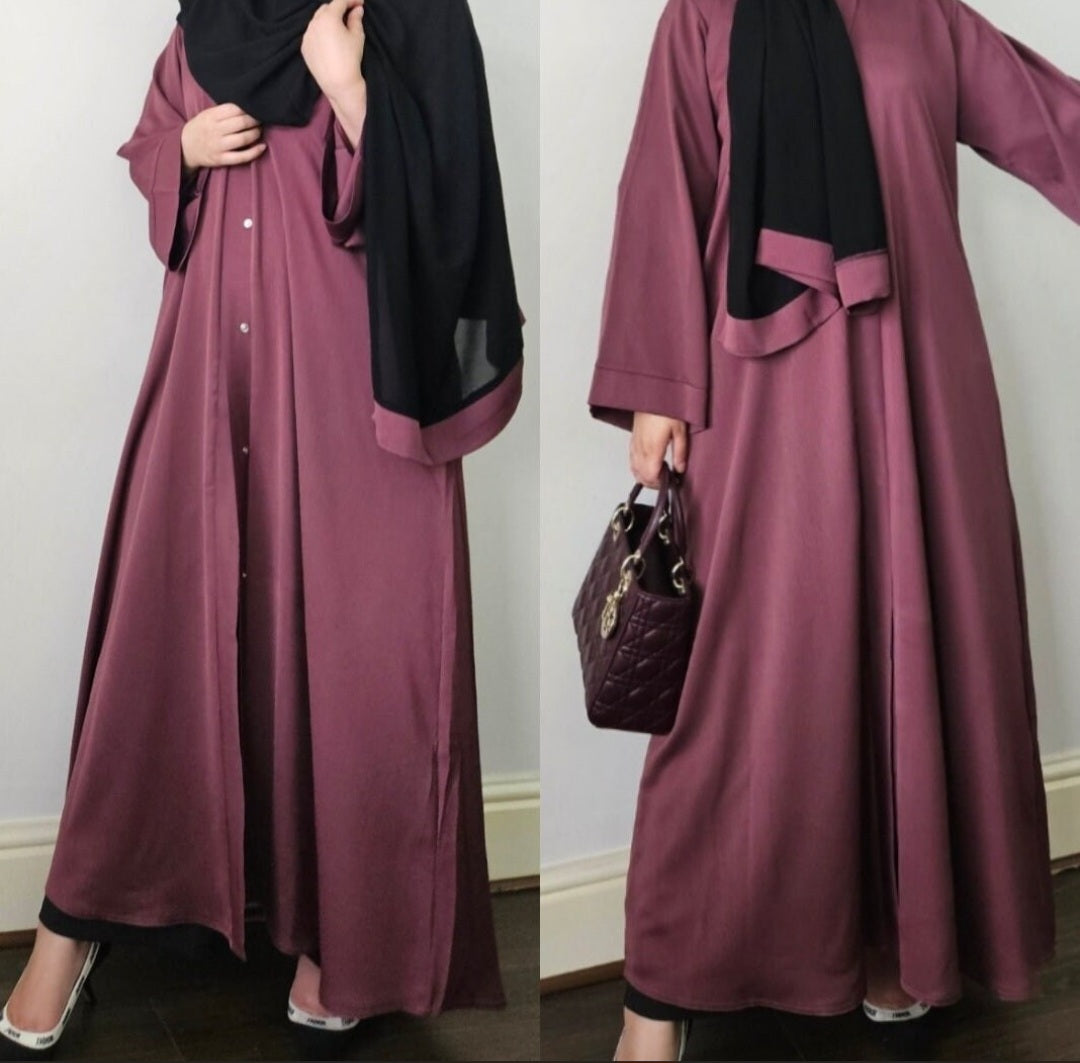 Open abaya with best sale buttons