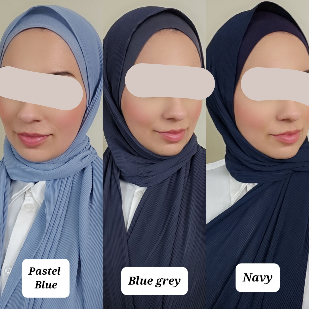 Crinkle hijab matching undercap sets